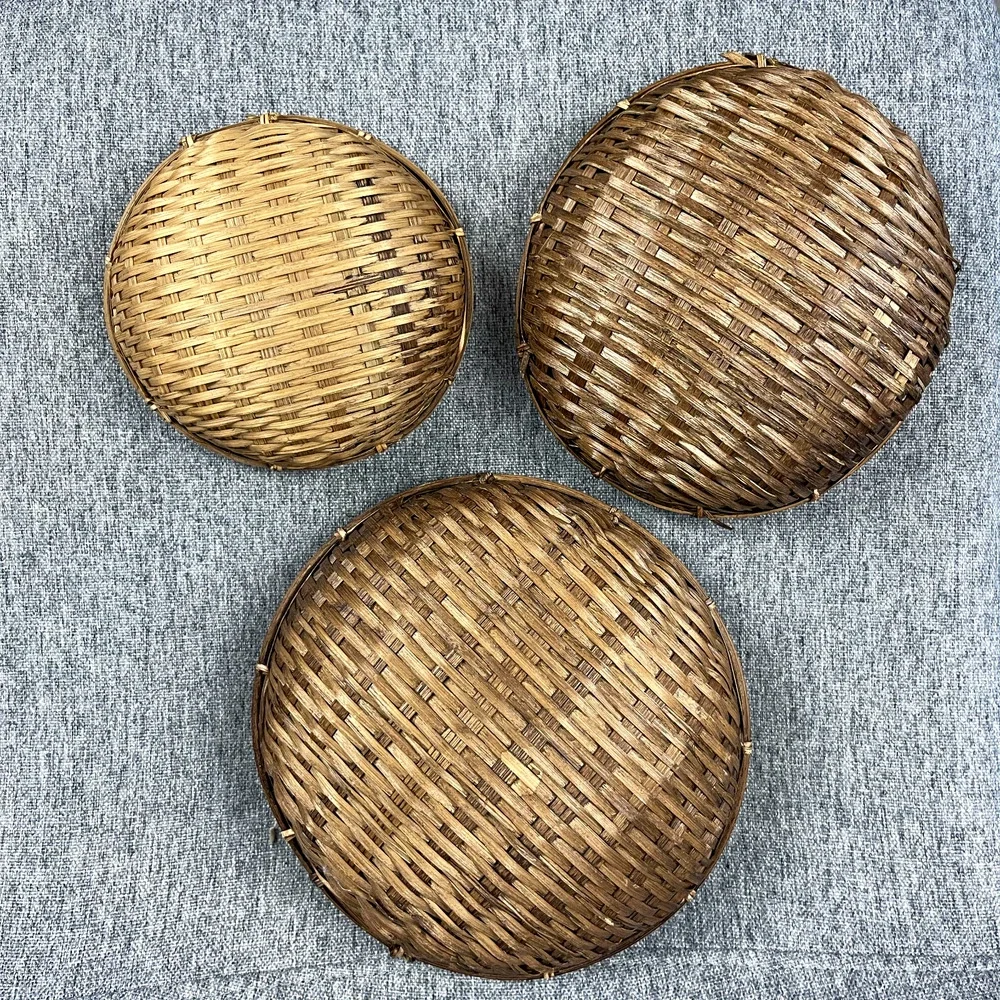 Set of‎ 3 Woven Baskets Nesting Decorative 7